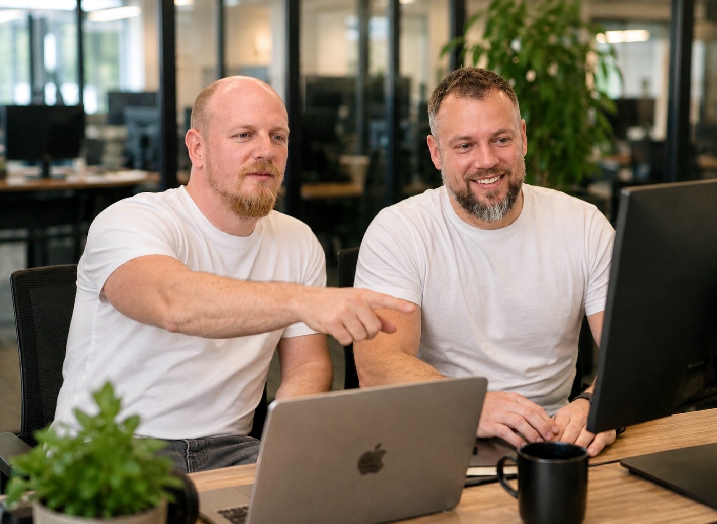 Founders Artem and Maxim Varganych presenting continuous support service
